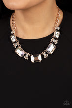 Load image into Gallery viewer, Flawlessly Famous - Multi Iridescent and Rose Gold Necklace - Paparazzi Accessories
