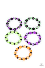 Load image into Gallery viewer, Starlet Shimmer Striped Stretchy Bracelets - Paparazzi Accessories