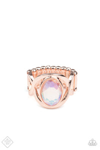 Mystical Treasure - Rose Gold and Iridescent Ring - Paparazzi Accessories