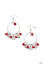 Load image into Gallery viewer, Bubbly Buoyancy - Red Bead and Silver Disc Earrings - Paparazzi Accessories