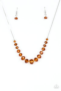 Crystal Carriages - Brown Crystal Bead Necklace - Paparazzi Accessories
