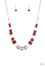 Load image into Gallery viewer, Distracted by Dazzle - Red, White, and Smoky Crystal Bad Necklace - Paparazzi Accessories