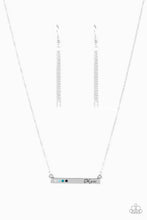 Load image into Gallery viewer, Moms Do It Better - Blue Rhinestone and &quot;Mom&quot; Bar Necklace  - Paparazzi Accessories - All That Sparkles Xoxo 