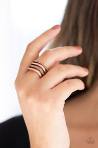 Pageant Wave - Copper Ring - Paparazzi Accessories - All That Sparkles XOXO