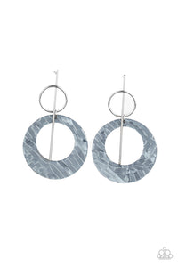 Stellar Stylist - Silver Iridescent Acrylic Hoop Earrings - Paparazzi Accessories