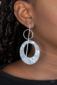 Stellar Stylist - Silver Iridescent Acrylic Hoop Earrings - Paparazzi Accessories
