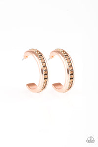 5th Avenue Fashionista - Copper Hoop Earrings - Paparazzi Accessories - All That Sparkles XOXO