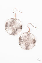 Load image into Gallery viewer, Basic Bravado - Rose Gold Hammered Circle Earrings - Paparazzi Accessories - All That Sparkles Xoxo 