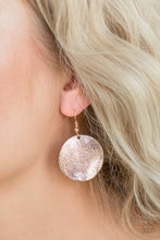 Load image into Gallery viewer, Basic Bravado - Rose Gold Hammered Circle Earrings - Paparazzi Accessories - All That Sparkles Xoxo 