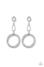 Load image into Gallery viewer, On The Glamour Scene - White Rhinestone Earrings - Paparazzi Accessories