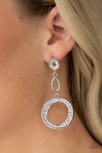 Load image into Gallery viewer, On The Glamour Scene - White Rhinestone Earrings - Paparazzi Accessories