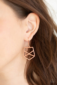 World Shattering - Copper Geometric Necklace - Paparazzi Accessories