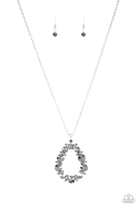 Making Millions - Silver Rhinestone Teardrop Necklace - Paparazzi Accessories - All That Sparkles Xoxo 