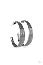 Load image into Gallery viewer, Live Wire - Black, Gunmetal Wire Hoop Earrings - Paparazzi Accessories - All That Sparkles Xoxo 
