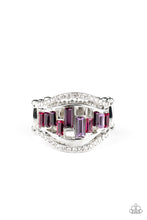 Load image into Gallery viewer, Treasure Chest Charm - Purple and White Rhinestone Ring - Paparazzi Accessories