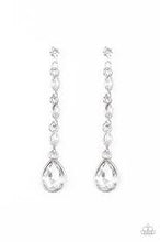 Load image into Gallery viewer, Must Love Diamonds - White Rhinestone Teardrop Earrings - Paparazzi Accessories - All That Sparkles Xoxo 